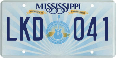 MS license plate LKD041
