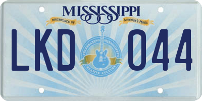 MS license plate LKD044