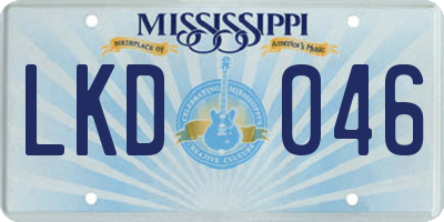 MS license plate LKD046