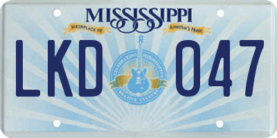 MS license plate LKD047