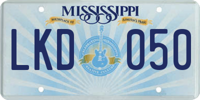MS license plate LKD050