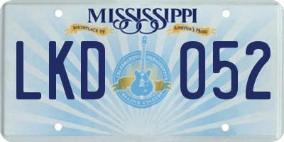 MS license plate LKD052