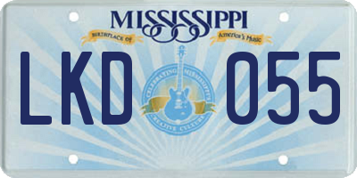 MS license plate LKD055