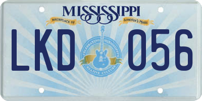 MS license plate LKD056