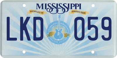 MS license plate LKD059