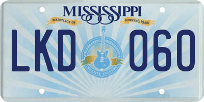 MS license plate LKD060