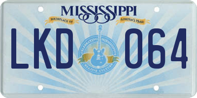 MS license plate LKD064