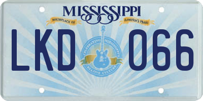 MS license plate LKD066