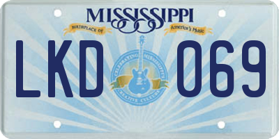 MS license plate LKD069