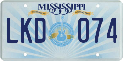 MS license plate LKD074