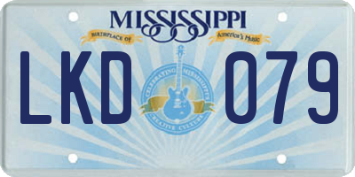 MS license plate LKD079