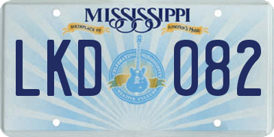 MS license plate LKD082