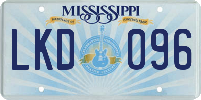 MS license plate LKD096