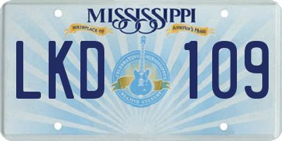 MS license plate LKD109