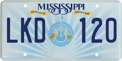 MS license plate LKD120