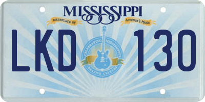 MS license plate LKD130