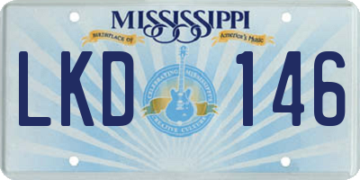MS license plate LKD146