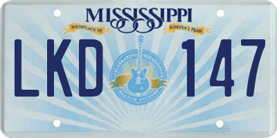 MS license plate LKD147