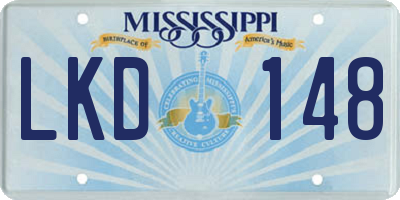 MS license plate LKD148