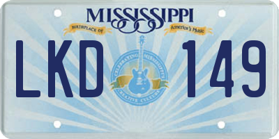 MS license plate LKD149