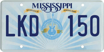 MS license plate LKD150