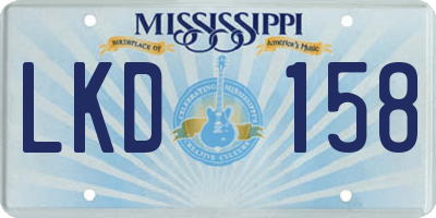 MS license plate LKD158