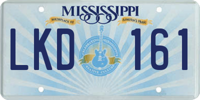 MS license plate LKD161