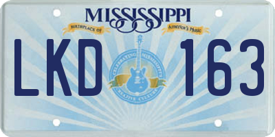 MS license plate LKD163
