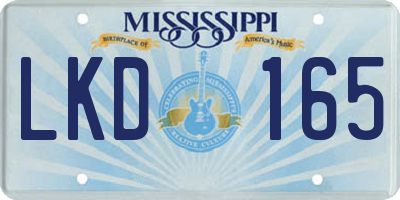 MS license plate LKD165