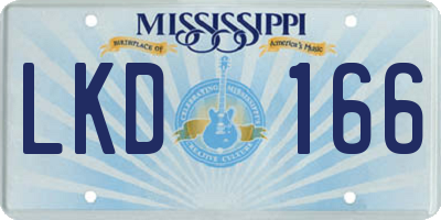 MS license plate LKD166