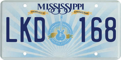 MS license plate LKD168