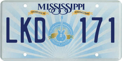 MS license plate LKD171