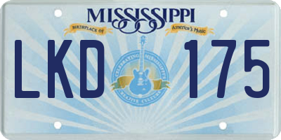 MS license plate LKD175