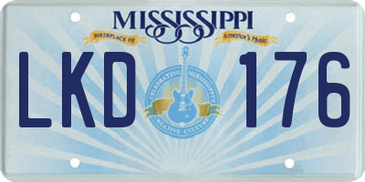 MS license plate LKD176