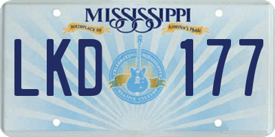 MS license plate LKD177