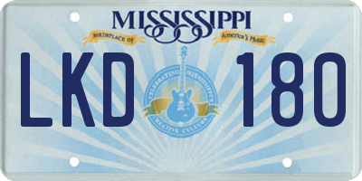 MS license plate LKD180