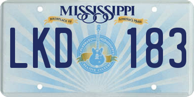 MS license plate LKD183