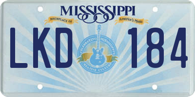 MS license plate LKD184