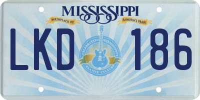MS license plate LKD186