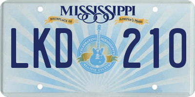 MS license plate LKD210