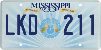 MS license plate LKD211