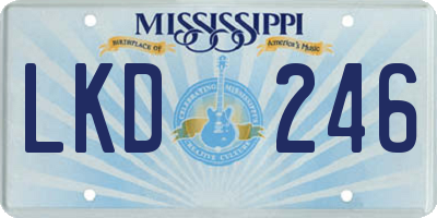 MS license plate LKD246