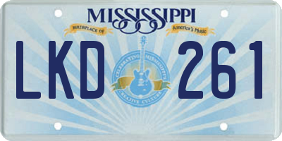 MS license plate LKD261