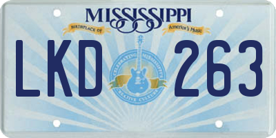MS license plate LKD263