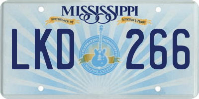 MS license plate LKD266