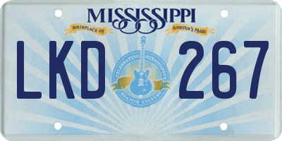 MS license plate LKD267