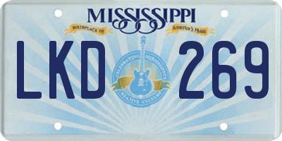 MS license plate LKD269