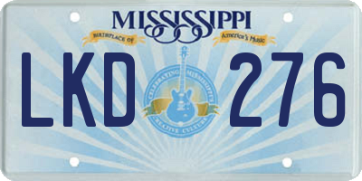 MS license plate LKD276