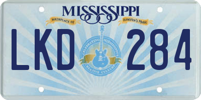 MS license plate LKD284