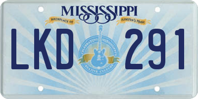 MS license plate LKD291